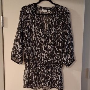 Chico's Black and White Patterned Blouse